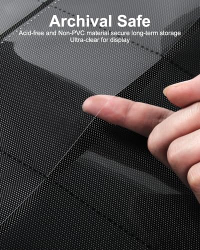 GEAoffice 9 Pocket Trading Card Binder, Holds 576 Cards, Premium PU Zip Card Binder with Handle, Side-Loading Pockets, Fits TCG, MTG, Sports Cards & Sleeved Cards (Black) - color: Black