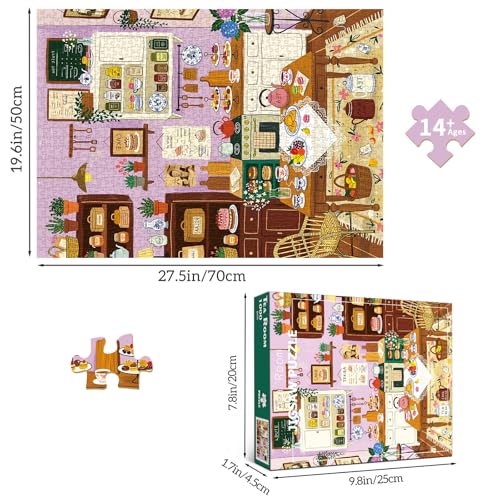 1000 Piece Jigsaw Puzzles for Adults, Kitchen Puzzle with 1:1 HD Poster, Precise Interlocking, Letter Markings on Back, Dust-Free, Stress Relief & Ideal Family Game Gift - color: Kitchen