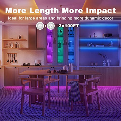 dalattin Led Strip Lights 200ft (2 Rolls of 100ft), Led Lights for Bedroom with App & Remote Control, 24V Led Lights Strip for Room & Festival Decoration - size: 200FT(Bluetooth)