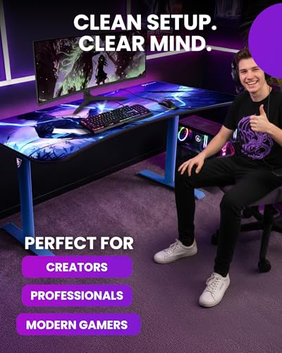 Arozzi Arena Gaming Desk Pad D014 | Full Desk Mouse Pad, Washable Desk Mat, Anti-Slip Rubber Base, Water-Resistant Surface - color: D014