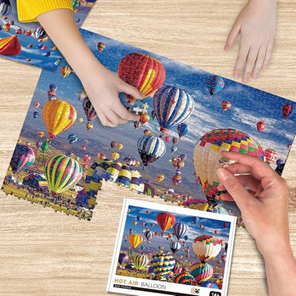 Jigsaw Puzzles for Adults 1000 Pieces, Hot Air Balloon Puzzle, Impossible Difficult Hard Fun 1000 Piece Jigsaw Puzzles for Adults 27" x 20" - color: Hot Air Balloon
