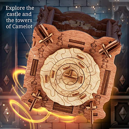 iDventure Cluebox Camelot, Escape Room in a Wooden Puzzle Box for Adults - color: Camelot