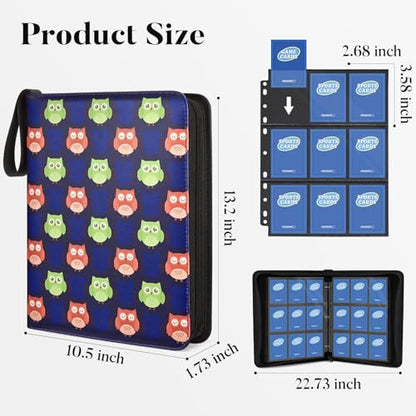 Fabmaker 9 Pocket Card Binder, PU Cover Trading Card Binder Holds 756 Cards | Premium 3 Ring Zipper Card Binder, Portable Baseball Card Binder, Collection Album for Game & Sport Cards, Cartoon Style - color: Cartoon Style