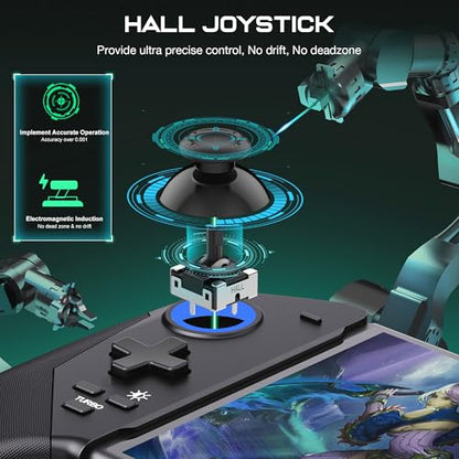Switch Controller for Nintendo Switch/OLED, Wired Switch Pro Remote Controller with Hall Effect Joystick and Turbo/4 Game Slot/Dual Motor,Handheld Joypad Replacement for Nintendo Switch Controller - color: Black