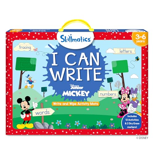 Skillmatics I Can Write Disney Junior Mickey Mouse - Reusable Preschool Learning Activities, Educational Toy and Game, Back to School Supplies, Gifts for Students, Kids, Toddlers Ages 3, 4, 5, 6 - style: 9. I Can Write Disney Mickey