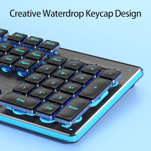 Plug and Play USB Cord Keyboard Mechanical Feel Silent IPX4 Waterproof Gaming Keyboard with Colorful Backlight