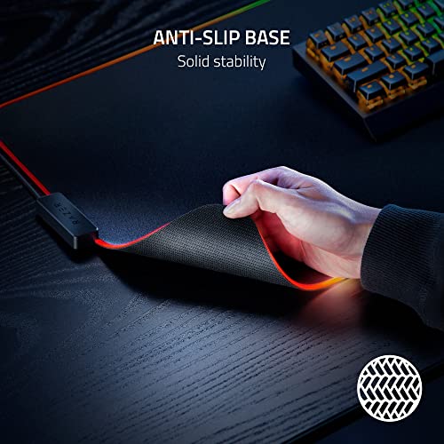 Razer Strider Chroma Hybrid Gaming Mouse Mat with Chroma RGB | Hybrid Soft/Hard Mat, 19 Razer Chroma RGB Lighting Zones, Warp and Water-Resistant, Anti-Slip Base, Seamless Edges - color: Chroma, size: 16.1L x 37W inches