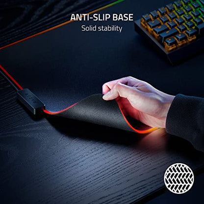Razer Strider Chroma Hybrid Gaming Mouse Mat with Chroma RGB | Hybrid Soft/Hard Mat, 19 Razer Chroma RGB Lighting Zones, Warp and Water-Resistant, Anti-Slip Base, Seamless Edges - color: Chroma, size: 16.1L x 37W inches