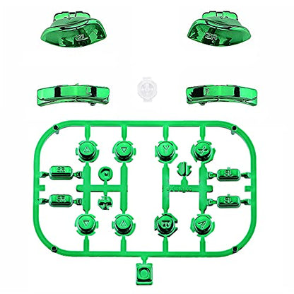 eXtremeRate DIY Full Set Buttons for Nintendo Switch & Switch OLED, Chrome Green Glossy Replacement Buttons for JoyCon, ABXY Direction Keys SR SL L R ZR ZL + - Home Capture Trigger Buttons Springs - color: Chrome Green