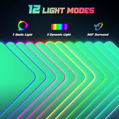 ITNRSIIET RGB Gaming Mouse Pad Full Desk XL Extended Large Gaming Mousepad 12 Lighting Modes, 30% Thicker, Big LED Desk Mat for Keyboard Men Gamers Esport Pros, 32" x 12",Gradual Green - color: Z-gradual Green
