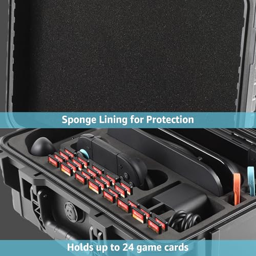 Drogear Switch 2 Carrying Case, 26 Game Card Slots, Portable Travel Hard Full Protection, All In One Storage Case for Nintendo Switch 2 Console Accessories PlayStation Vita, Waterproof & Shockproof