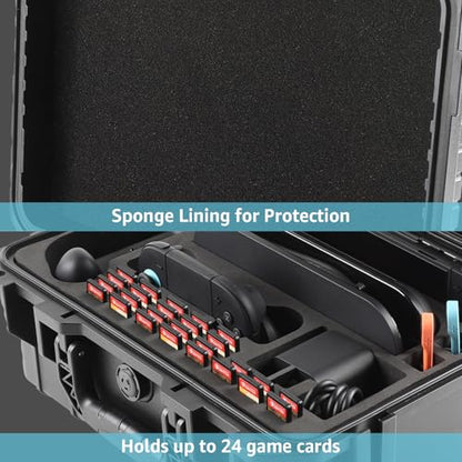 Drogear Switch 2 Carrying Case, 26 Game Card Slots, Portable Travel Hard Full Protection, All In One Storage Case for Nintendo Switch 2 Console Accessories PlayStation Vita, Waterproof & Shockproof
