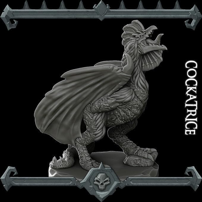 Gorgonbeak The Petrifier | Cockatrice | Monstrosity Miniature for Tabletop Games Like D&D and War Gaming Large - size: Large
