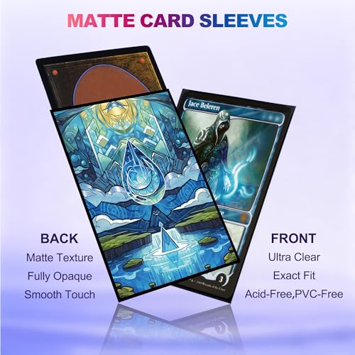 UAONO MTG Card Sleeves 100ct - Island - Art Card Sleeves Deck Protector, Clear Front & Matte Textured Back, Sleeves for Magic The Gathering, Basic Lands Series - color: Island
