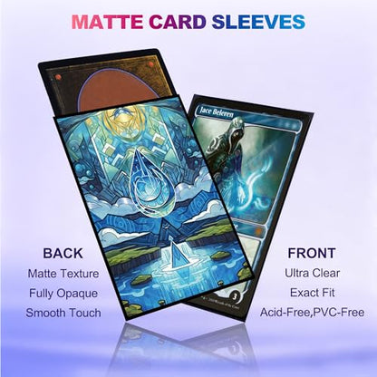 UAONO MTG Card Sleeves 100ct - Island - Art Card Sleeves Deck Protector, Clear Front & Matte Textured Back, Sleeves for Magic The Gathering, Basic Lands Series - color: Island