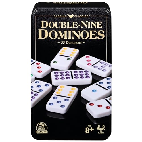 Spin Master Games Double 9 Dominoes Set in Storage Tin Classic Tile Game - style: Double 9 Dominoes Set