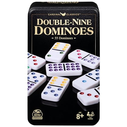 Spin Master Games Double 9 Dominoes Set in Storage Tin Classic Tile Game - style: Double 9 Dominoes Set