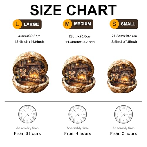 WOODBESTS Wooden Puzzles for Adults - Mouse's Walnut House, Mouse Wooden Jigsaw Puzzle, Unique Animal Wood Puzzles Adult, Xmas Gifts for Puzzle Lovers(265 Pcs, L, 13.4"x11.9") - size: Large