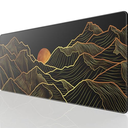 KTRIO Large Gaming Mouse Pad, Desk Mat, 31.5 x 11.8 in, Bright Rise, XL | Smooth Micro-Weave Surface, Artistic Pattern Design, Non-Slip Rubber Base, Durable Stitched Edges, Office & Home Use - color: Bright Rise, size: 31.5l X 11.8w Inches