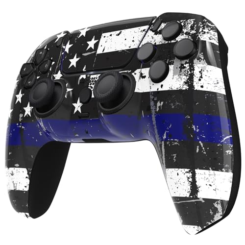 Custom Controllerzz Custom Wireless Controller Compatible with PS5 - Multiple Designs Available (Blue Line) - color: Blue Line