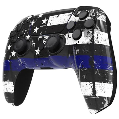 Custom Controllerzz Custom Wireless Controller Compatible with PS5 - Multiple Designs Available (Blue Line) - color: Blue Line