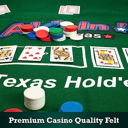 STERLING Games Poker Blackjack Craps Felt Layout, 72" x 36" Double Sided Mat for Casino Style Home Gaming Table Top Cover Cloth Mat