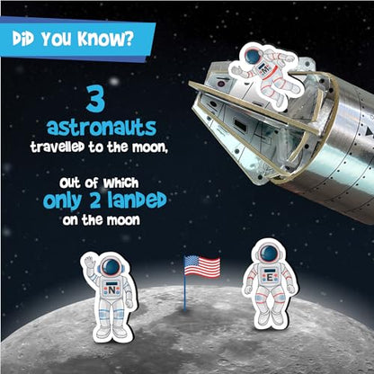 Imagimake Mapology Man's Journey to Moon, Apollo 11 3D Model Kit for Kids | Educational STEM Model Kit, Build Rockets & Satellites, Learn Space Exploration, Birthday Gift for Ages 8,9,10,11,12 Year Old - style: Man's Journey to Moon