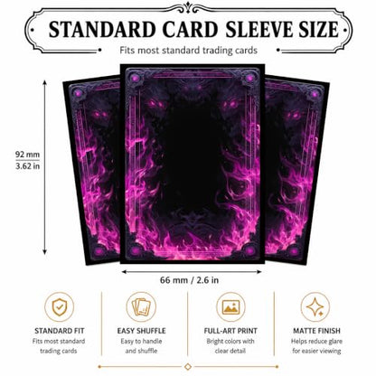 MTG Card Sleeves Matte -100 PCS Trading Card Game, Size 2.6 x 3.6 inches, Suitable for All TCG Card Games Protective (Abyssal Flame) - color: Abyssal Flame