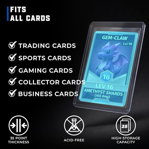 CardGuard 25ct Clear Top-Loaders with Sleeves Acid-Free Card Protection