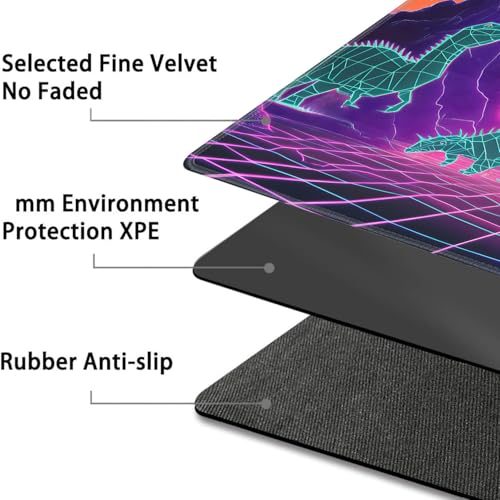 for MTG Game Playmat - 24 x 14 inches with Dices and Storage Bags, Non-Slip Base for TCG and Board Game Card Mats, Trading Card Games Mat, Neon Dinosaur, Futurism Pattern Collectible Card Playmats - color: Jv-playmat-p7-1-g196