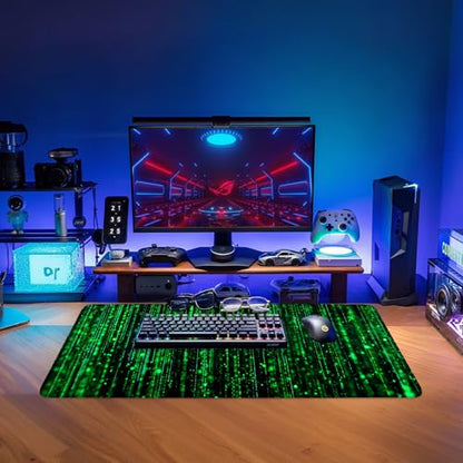 Matrix Code Extended Gaming Mouse Pad 31.5"x11.8" Mousepad, Large Desk Pad Desk Mat for Gaming & Office, Non-Slip Rubber Base - color: 41, size: 31.5" x 11.8"
