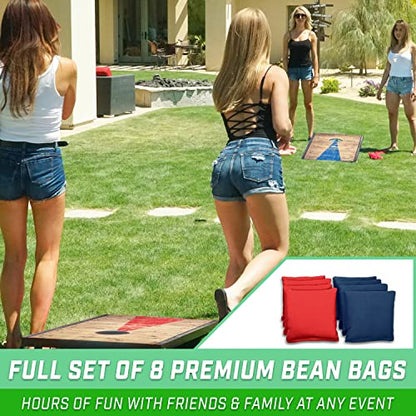 GoSports Portable Cornhole Sets, 8 Styles – Choose 4 x 2 ft or 3 x 2 ft - Boards Include 8 Bean Bags, Travel Case, and Game Rules - style: 3 x 2 ft Rustic