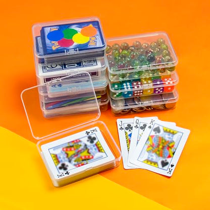 JINUPHION 8 Pcs Playing Card Case, Small Clear Box, Plastic Deck Box, Card Deck Holder, Game Card Storage Organizer (8 pcs Standard) (No Cards) - size: 8 pcs Standard