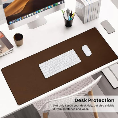ALOANES Non-Slip Extended Mouse Pad Office&Home Desk Mat Stitched Edge | Brown Waterproof Mousepad for Keyboard, Computer Game 35.43"x15.74"x0.12" - color: Brown, size: 35.4L x 15.7W inches