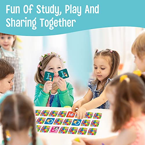 SpriteGru Memory Alphabet Matching Game(26 Pairs of 52 Pieces), Capital Letter Matching Game Cards Educational Toy for Toddlers - style: Letter Theme