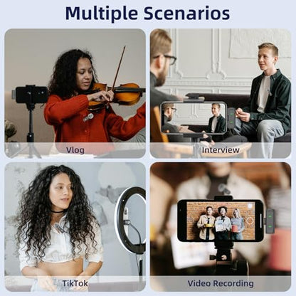 NPTCL Wireless Lavalier Mini Microphone for iPhone Video Recording | Noise Canceling Lapel Lav USB C Mic, LED Digital Charge Display, 35 Hour Charging Case for Vlog Youtube Tiktok Podcast - style: USB-C