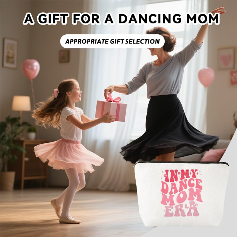 In My Dance Mom Era Makeup Bag Zipper Dance Mom Cosmetic Pouch for Mommy Mothers Day Gifts Dancing Mama Makeup Storage Bag Dancing Teacher Mama Appreciation Gifts Travel Toiletry Organizer - color: Dance Mom