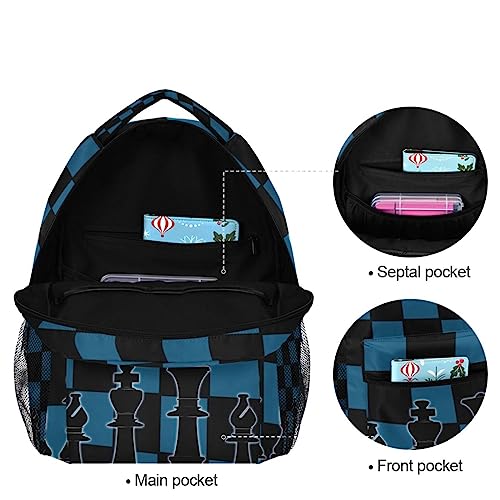Black Blue Chess Board Backpack Bookbag Daypack Travel Hiking Camping School Laptop Bag - color: Multi Pattern 9