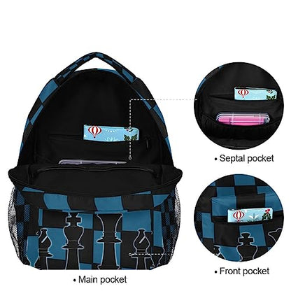 Black Blue Chess Board Backpack Bookbag Daypack Travel Hiking Camping School Laptop Bag - color: Multi Pattern 9