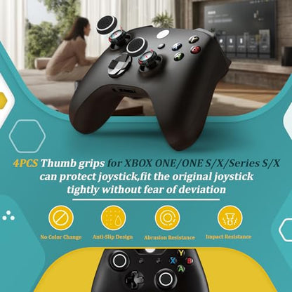 4Pack Thumbsticks for Xbox Series S/X Thumbstick Replacement forXBOX One/One S/X Sticks Caps Accessories with Repair Tools/Protective case