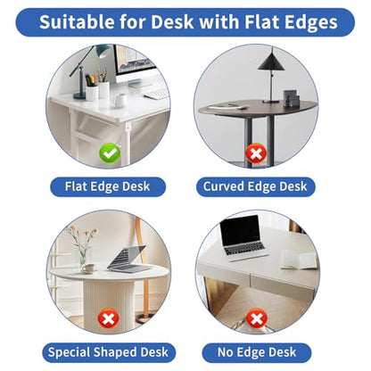LUKETURE Desk Side Storage, Under Desk Laptop Mount with Cable Tray | 2-in-1 Steel laptop mount clamps to desk side, no drilling. Built-in cable tray hides cords. Holds 30 lbs, Office and Home