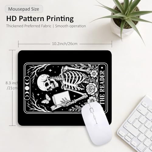 Gothic Skeleton Halloween Mouse Pad for Desk 9.5x7.9 Inch - color: Read
