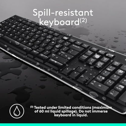 Logitech MK270 Full Size Wireless Keyboard and Mouse Combo - Black - color: Black, size: 1 Pack, style: Combo