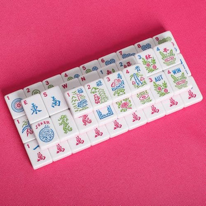 1.2”American Mahjong Tile Set, 166 Mahjong Game Set with Pink Color (Tiles Only, No Racks and Other Accessories) - color: Pink