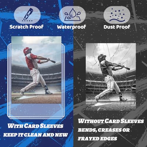 40 Count Trading Card Sleeves, Clear Top Loaders Card Sleeves for Baseball, Sports Cards Protector 3" x 4" Hard Plastic Collectible Cards Sleeves for Football, Playing Cards Protector