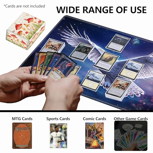 Strong Magnet MTG Demon Deck Box Playing Card Case Deck Boxs Creative Pattern Trading Card Storage Box for Collectible Games for TCG Cards, Mushroom Butterflies Flower - color: Mushroom Butterflies Flower