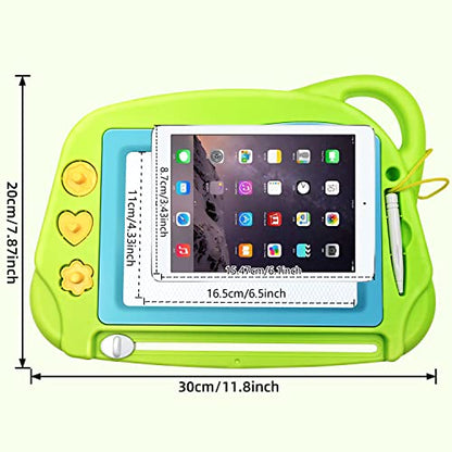 AiTuiTui Magnetic Drawing Board Mini Travel Doodle, Erasable Writing Sketch Colorful Pad Area Educational Learning Toy for Kid/Toddlers/Babies with 3 Stamps and 1 Pen (Green) - color: Green
