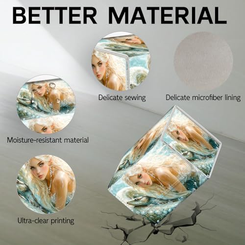 Trading Card Storage Box, Holds 100+ for MTG Cards, PU Leather with Magnetic Closure, Blonde Maiden with Serpent in Water Durable Deck Box for Magic the Gathering, Trading Card Games - color: Blonde Maiden with Serpent in Water