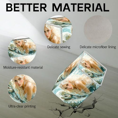 Trading Card Storage Box, Holds 100+ for MTG Cards, PU Leather with Magnetic Closure, Blonde Maiden with Serpent in Water Durable Deck Box for Magic the Gathering, Trading Card Games - color: Blonde Maiden with Serpent in Water
