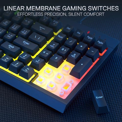 Redragon S141 Combo, K515 Membrane Gaming Keyboard + M616 10000 DPI Mouse | 4 On-the-Fly Combos, Mechanical-Feel Linear Quiet Typing, 6-Button Precision Control, Detachable Wrist Rest, PRO Software - color: S141